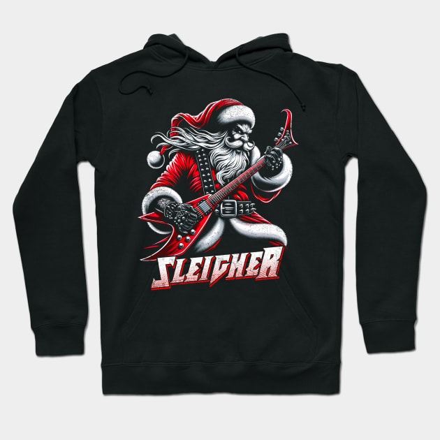 Sleigher Santa Claus Rock Christmas Hoodie by opippi